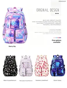 3PCS Waterproof Oxford Cloth Backpack Set, Bookbag with Insulated Lunch Box & Pencil Case, Large Capacity School Bag for Elementary Middle High School, Back to School Birthday Gift cute