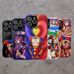Pomni Phone Case - TADC Pomni Tough Case Jester Graphic Pattern Shockproof Protective Cover Compatible with iPhone X, 11, 12, 13, 14, 15, 16, 17 & Samsung
