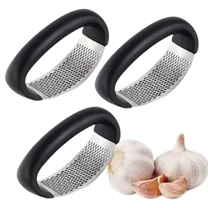 3 pack garlic Press Rocker Heavy Duty Stainless Steel  Mincer    Chopper Kitchen Traditional Utensils Chopping Sturdy Fruit garlic crusher