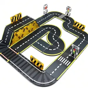 16/26pcs Magnetic Building Block Track Toy, Traffic Theme Road Planner, Race Track and City Road Expansion, Kids Christmas/new Year Gift