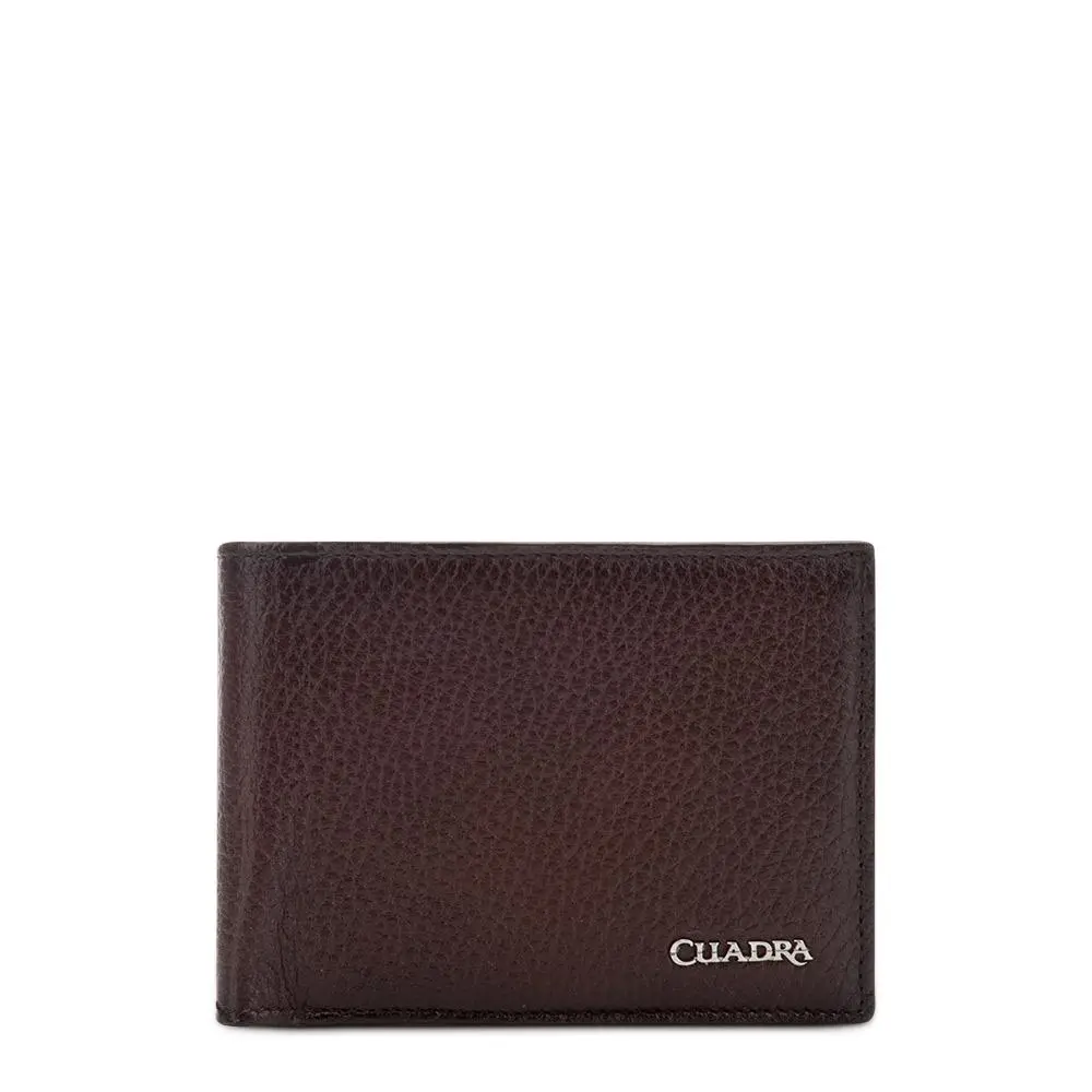 CUADRA Men's Brown Suede Stitching Wallet
