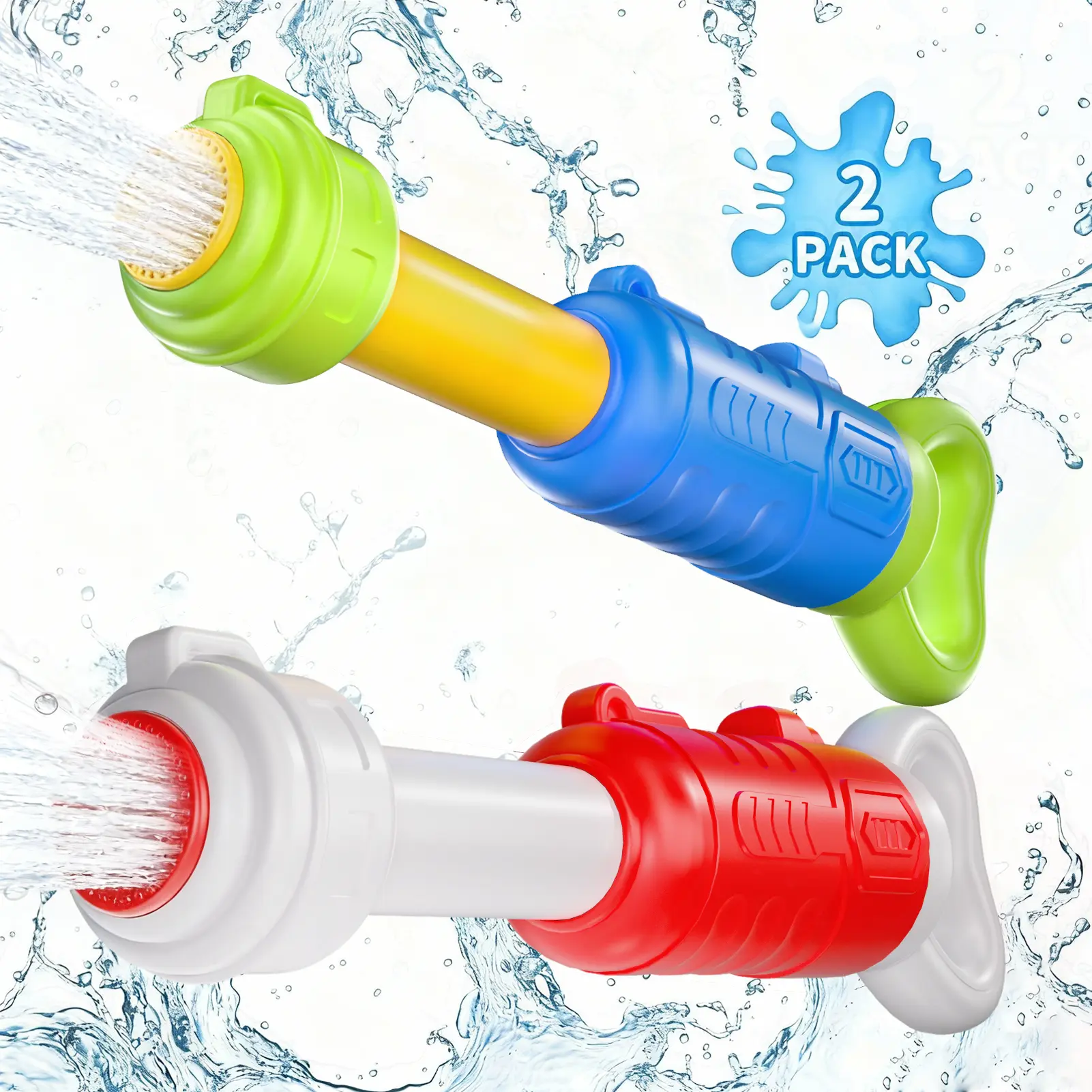 Unisex 2-Pack High-Capacity Foam Water Sprayer Guns - Kids' Outdoor Toys for Summer Pool, Backyard Party Fun (Ages 4-12)