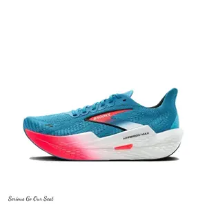 Teal Blue & Neon Pink Low-Top Running Shoes | Breathable Knit Upper with Responsive Foam Sole | Lightweight Athletic & Marathon Training Sneakers