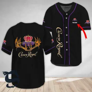 Personalized Buck Horn Crown Royal Baseball Jersey Baseball Jersey Shirt Couple Jersey Gift For Him Gift For Her