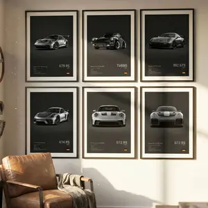 Sports Car Pattern Unframed Painting, 1 Count Modern Canvas Wall Art, Wall Decor for Home Living Room Bedroom Study Room, Home Decor, Modern Home Decoration