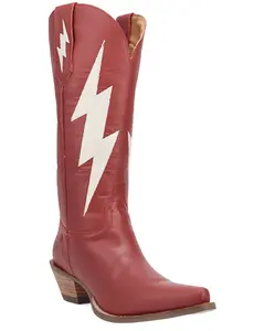 Dingo Women's Thunderbolt Western Boot Round Toe - Di2384-Red