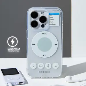 2025 Shell Space Original Magsafe Magnetic Phone Case Compatible with Apple 17/16 New Transparent iPhone 15/14 Pro Max Niche High-end Feel Unisex Full Coverage Airbag Anti-drop outdoorfun