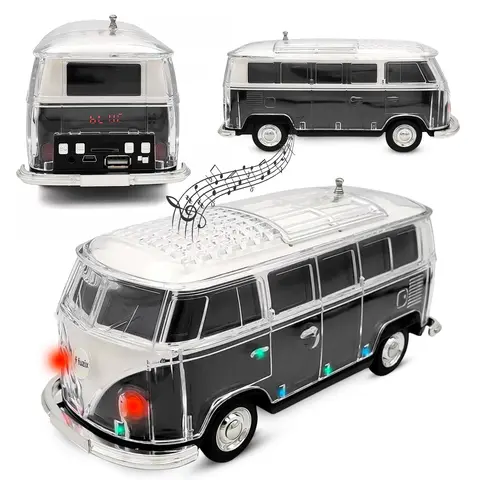 Fuzix Portable Bluetooth Speaker Car-Inspired Design for Travel & Home, Rechargeable Wireless Speaker with AUX, USB, TF Card, FM Radio, Built-In Mic for Hands-Free Calls, Compact Vintage Audios, Cord-Free Music