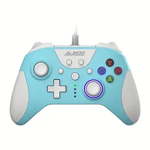 AJAZZ AG110 all-in-one wired game controller 3D joystick 21 key layout Hall sensor 4-speed vibration RGB plug and play suitable for gaming PC, Switch, smart TV popular gaming peripherals Gaming Controllers Console Accessories