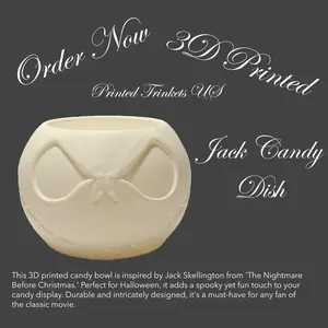 3D Printed Fun Spooky Jack-Inspired Candy Dish - Decorative Home Decor Bowl to Spice Up Halloween Tableware, Perfect Gift for Kids, Home Furnishing Item