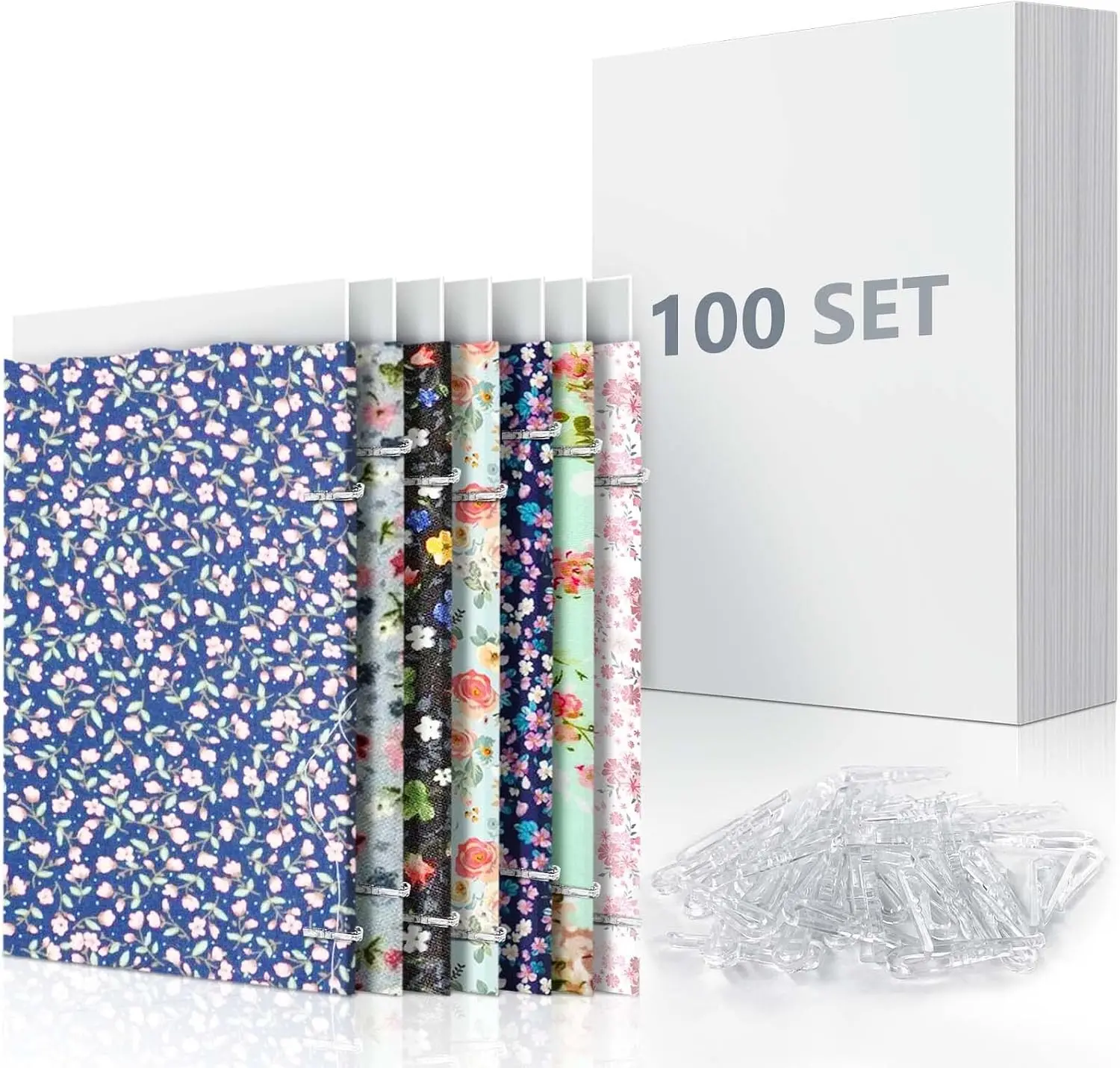 8.5 x 11 Inch Fabric Backing Board, Poster Boards and Plastic Alligator Clips for Folding and Storing Cloth Straight, Fabric Storage Boards-100 Set