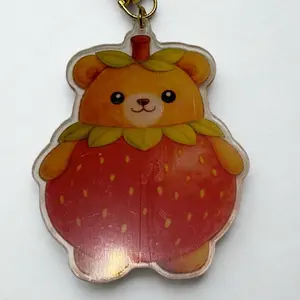 Strawbearry Bear- The Produce Pals Acrylic 2 Sided Keychains