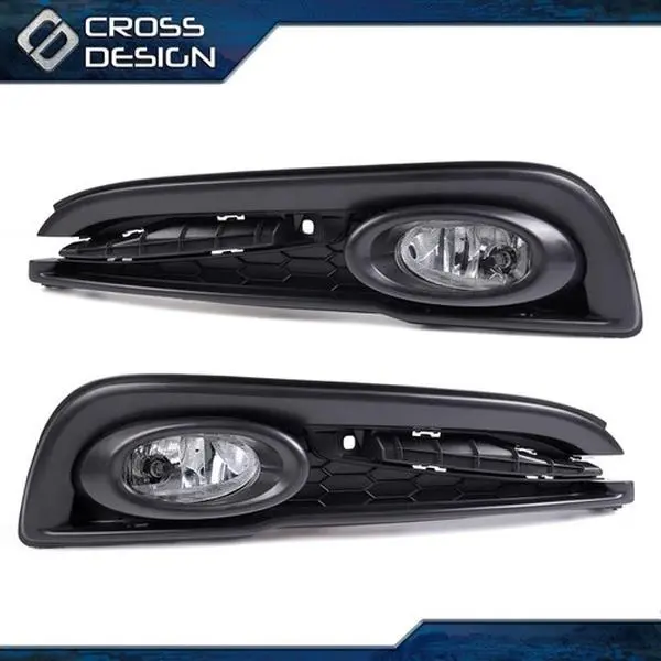 CROSSDESIGN LED Front Fog Lights, Covers & Switch Kit, Automotive Car Light for 2013-2015 Honda Civic 4Dr Sedan Vehicle