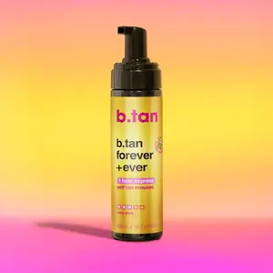 b.tan Forever & Ever | Ultra Long Lasting Self Tanner Mousse | Lasts Up to 11 Days, Fast, 1 Hr Express Sunless Tanning Foam, Dark Bronze Glow, Vegan, Body Tanner, Fake Tan, Dark Tanning Stuff, Lightweight Mousse, Better Tan