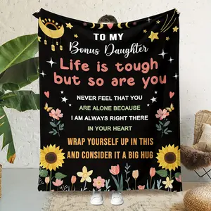 Ultra-Soft Flannel Shawl Blanket - Daughter Pattern Design, Multi-Functional Warmth and Comfort, Suitable for Sofa, Bed, and Travel - Perfect Gift for All Seasons