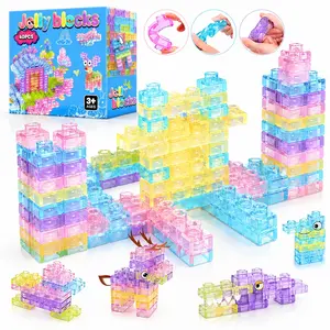 40pcs Colorful Macaron Soft Gel Blocks Stress Relief Toy, Sensory Stress Reliever, Safe Unisex Gift for Kids Aged 6+, Perfect Holiday Present
