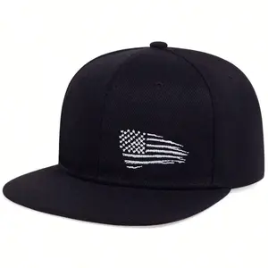 Unisex US Flag Embroidered Hip Hop Hat Turning Hat Outdoor Sport Adjustable Sunscreen Leisure Hat Spring Autumn Travel Tourism Beach Vacation