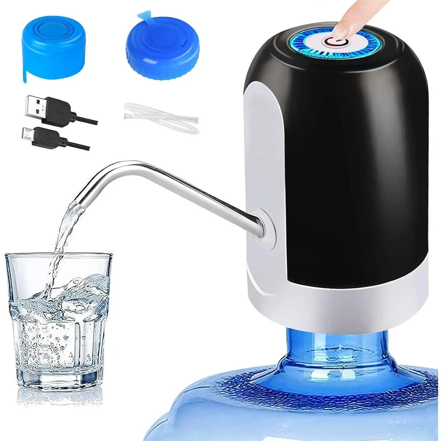 Portable Electric Water Pump for 5 Gallon Jugs, USB Rechargeable for Camping & RV Trips, Ultra Portable Automatic Dispenser for Outdoor Use