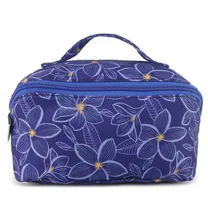 Travel Cosmetic Pouch Plumeria Blue