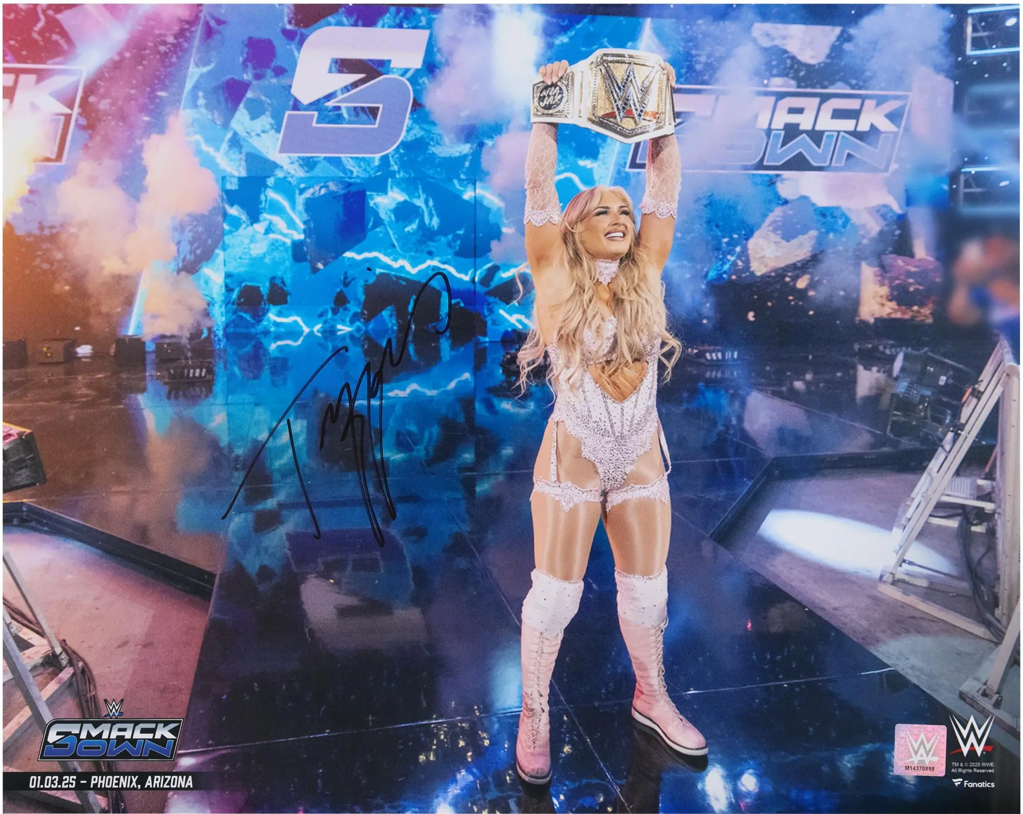 Tiffany Stratton WWE Autographed 16" x 20" Raising Title Photograph - Fanatics Authentic Certified