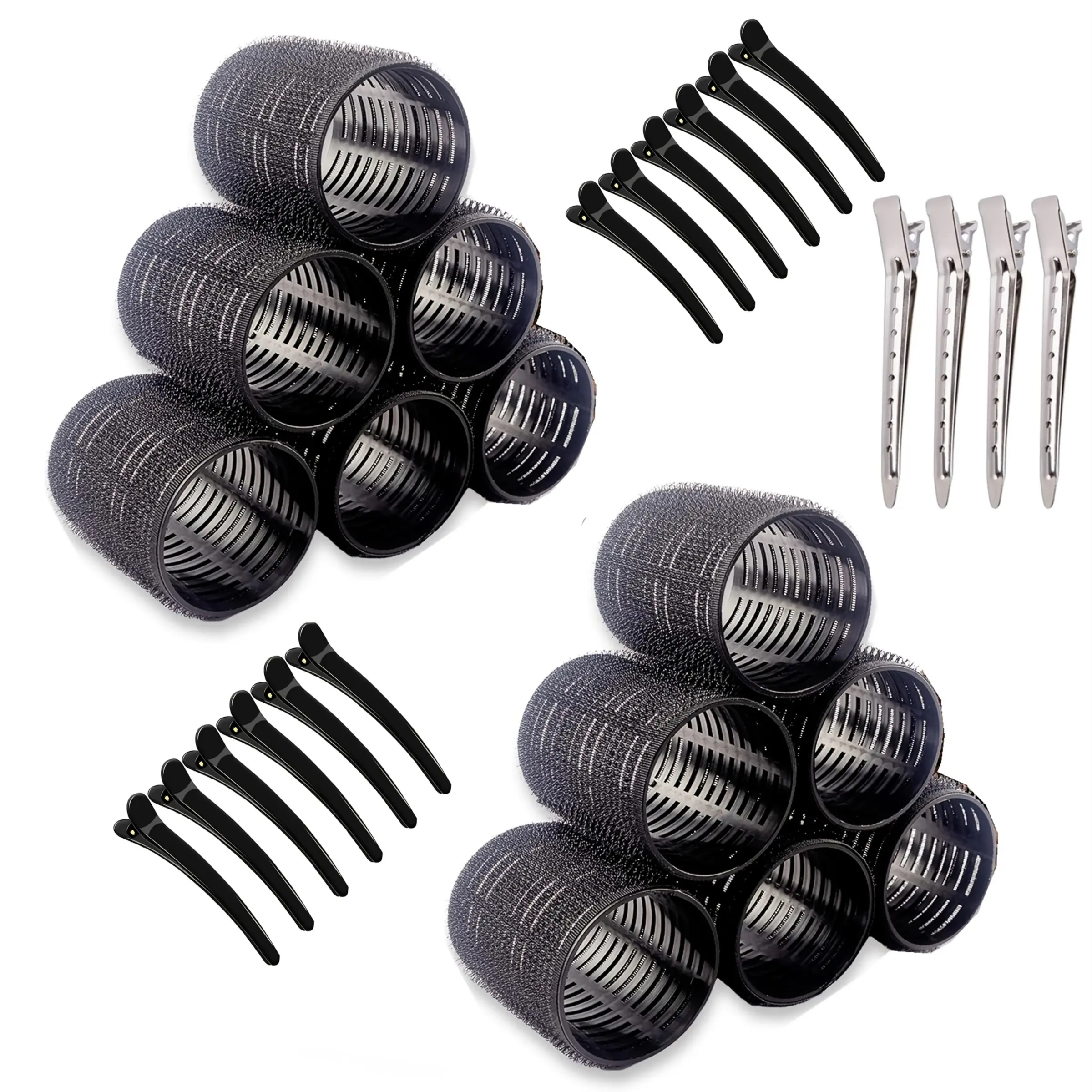 Large Hair Rollers Set - 28 Pieces with 12 Jumbo Rollers and 16Clips for Long Thick Curly Hair Volume, Hair Styling Tool, hair curling tool, Heatless Curlers, Hair Rollers Wave