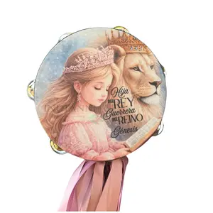 Personalized King's Princess for Kids Tambourine Synthetic Leather Non-Slip Grip Metal Cymbals Handheld Percussion Instrument for Pleasant Sounds