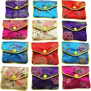 Jewelry Silk Purse Pouch Gift Bags, Multiple Colors, Pack of 12