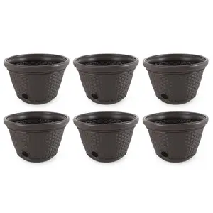 Suncast 100 Foot Resin Wicker Garden Water Hose Storage Holder Pot (6 Pack)