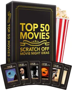 Top 50 Movies Scratch Off Movie Night Cards by Palettes and Prints - Ultimate Gift for Movie Lovers