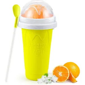 Slushie Maker Cup, TIK TOK Magic Quick Frozen Smoothies Cups, Cooling Cup, Slushy Cups, Ice Cream Make, Cool Stuff Things Gadgets Funny Gifts for  (Yellow)