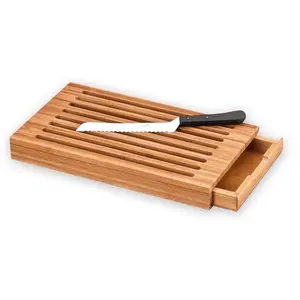 Bread Board with Crumb Catcher and Bread Knife - Deglon