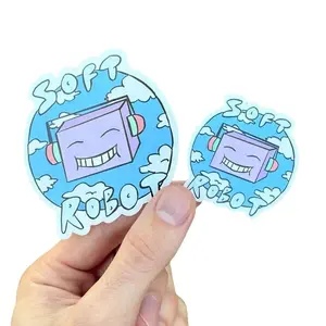 Soft Robot Sticker Pack 6 Adorable Cartoon Design for Kids and Collectors