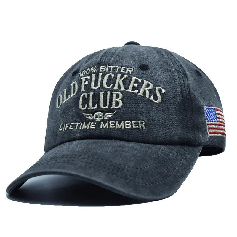 Old Fuckers Club Vintage honkbalpet, 100% bitter levenslid