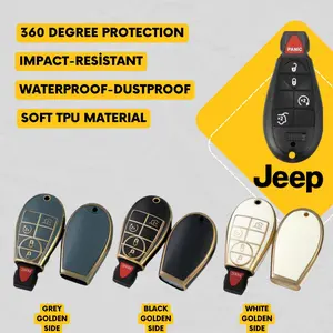JEEP 5-Button Key Fob Cover for Grand Cherokee, Commander - Tpu Smart Key Case