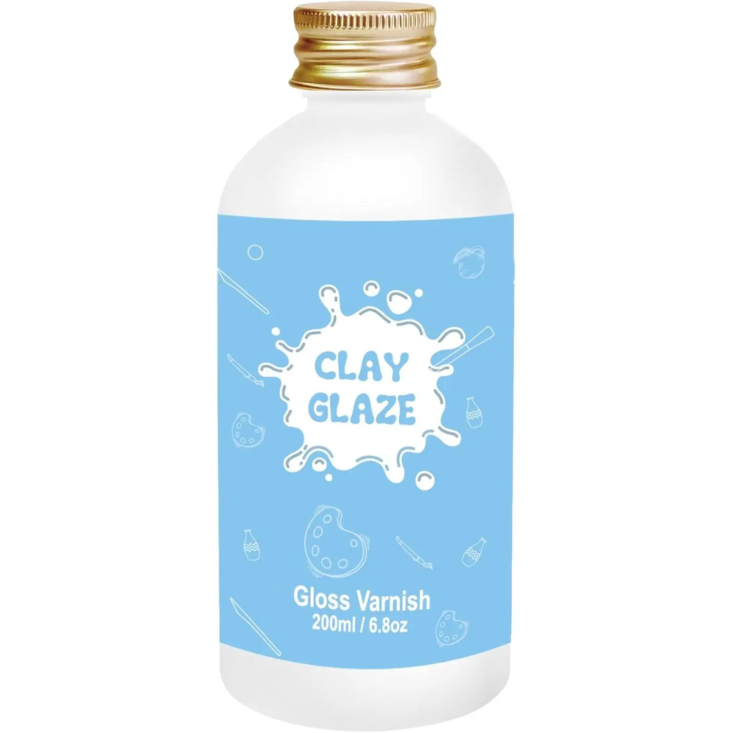 200ml Air Dry Clay Varnish,Air Dry Clay Sealant for Airdry Clay,Air Dry Clay Glaze Can Not Only  to  Clay Cracking, , and Wear,It Can Also Having a Glossy Glaze Effect (Gloss)