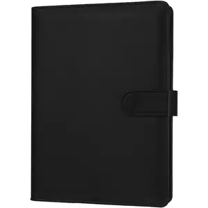 A5 Binder 6 Ring, Refillable Notebook Planner Cover, PU Leather Binder Journal for A5 Refill Paper, Loose Leaf Budget Binder Notebook Binder (Black)