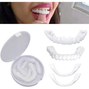 Top and Bottom Fake Teeth Cover the Broken and Missing Tooth Snap on Instant & Confidence Smile