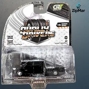 GREENLIGHT 46160-F 1:64 Scale 2023 Dodge Ram 3500 Dually Flatbed Black Diecast Truck Model Car Detailed Mini Pickup Collector Edition Realistic Design Display Collectible Gift for Diecast Fans and Truck Enthusiasts