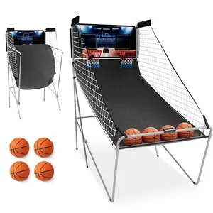 Arcade Basketball Game, Dual Shot Electronic Basketball Game with 8 Game Modes, LCD Score Display, and 4 Rubber Balls, Indoor Basketball Arcade Game for Home