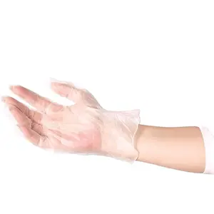 Vinyl Exam Gloves - Disposable & Powder Free Gloves for Hand Protection, Food Safe, Medical Use - 4 Mil (Clear)