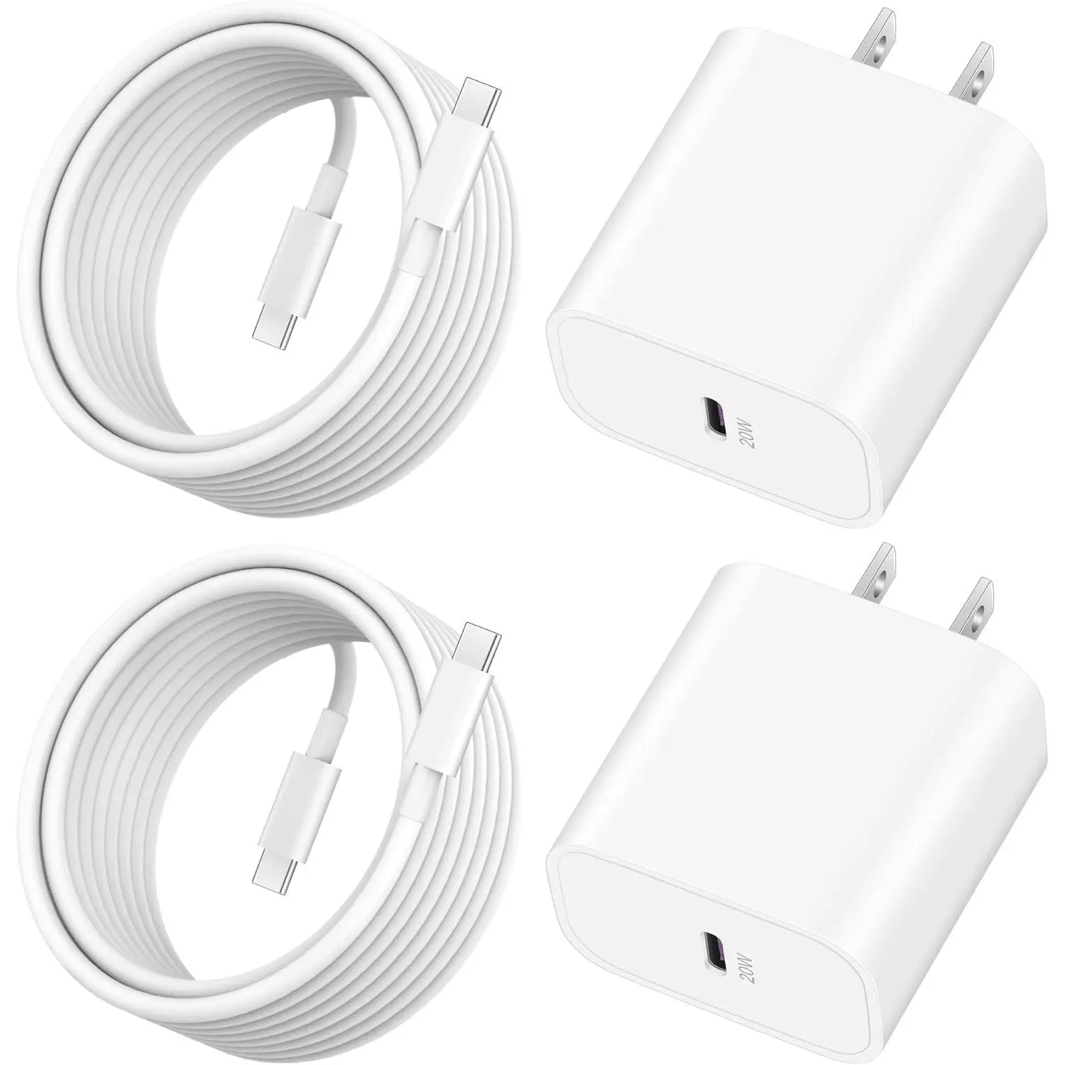 For iPhone 17 Charger,20W PD USB C Wall Charger Type C Fast Charging Block with 6FT USB C to C Cable for iPhone 17 16 15, iPad Pro 12.9/11 inch 10/Mini 6