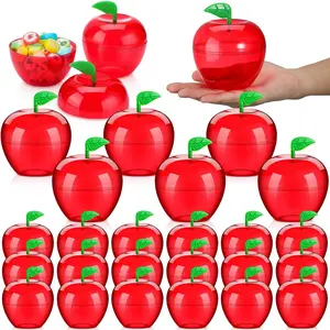 Tanlade 50 Pcs 4.1 x 3.7 Teacher Appreciation Week Gifts Plastic Apple Container Bulk Red Candy Boxes Holder Thank You Gift for Apple of My Eye Teacher Appreciation Gifts End of Year Party Decor