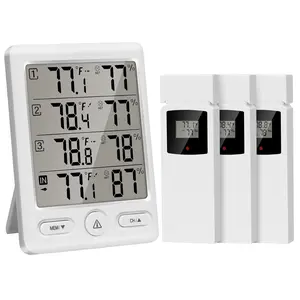 Indoor Outdoor   with 3 Remote Sensors, Digital Hygrometer Indoor , Temperature Humidity  Gauge with 200FT/60M Range (White)