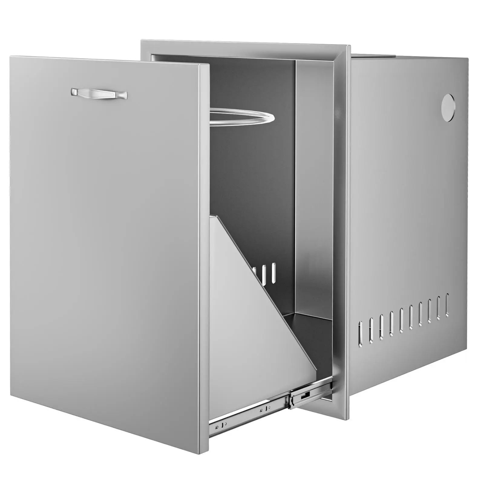 【summerfinds】VEVOR BuoQua Stainless Steel Storage Drawer Outdoor Kitchen Propane Tank Drawer Built-in Trash Drawer 16 x 22 x 16 Inch Propane Tank Trash Drawer for Outdoor Kitchen