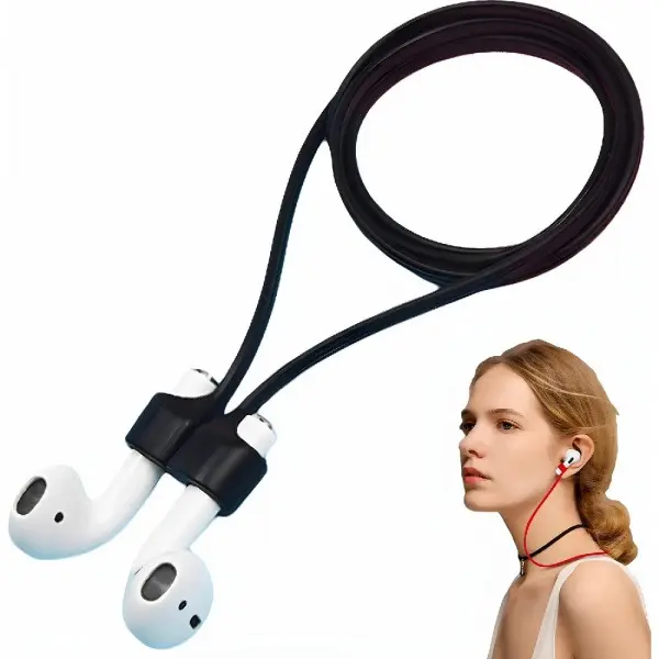 2PCS  Strong Magnetic Anti-lost Strap for AirPods, Compatible With AirPods 1 & 2 / AirPods 3rd / AirPods Pro 1st & 2nd Gen, Neck Strap - Black