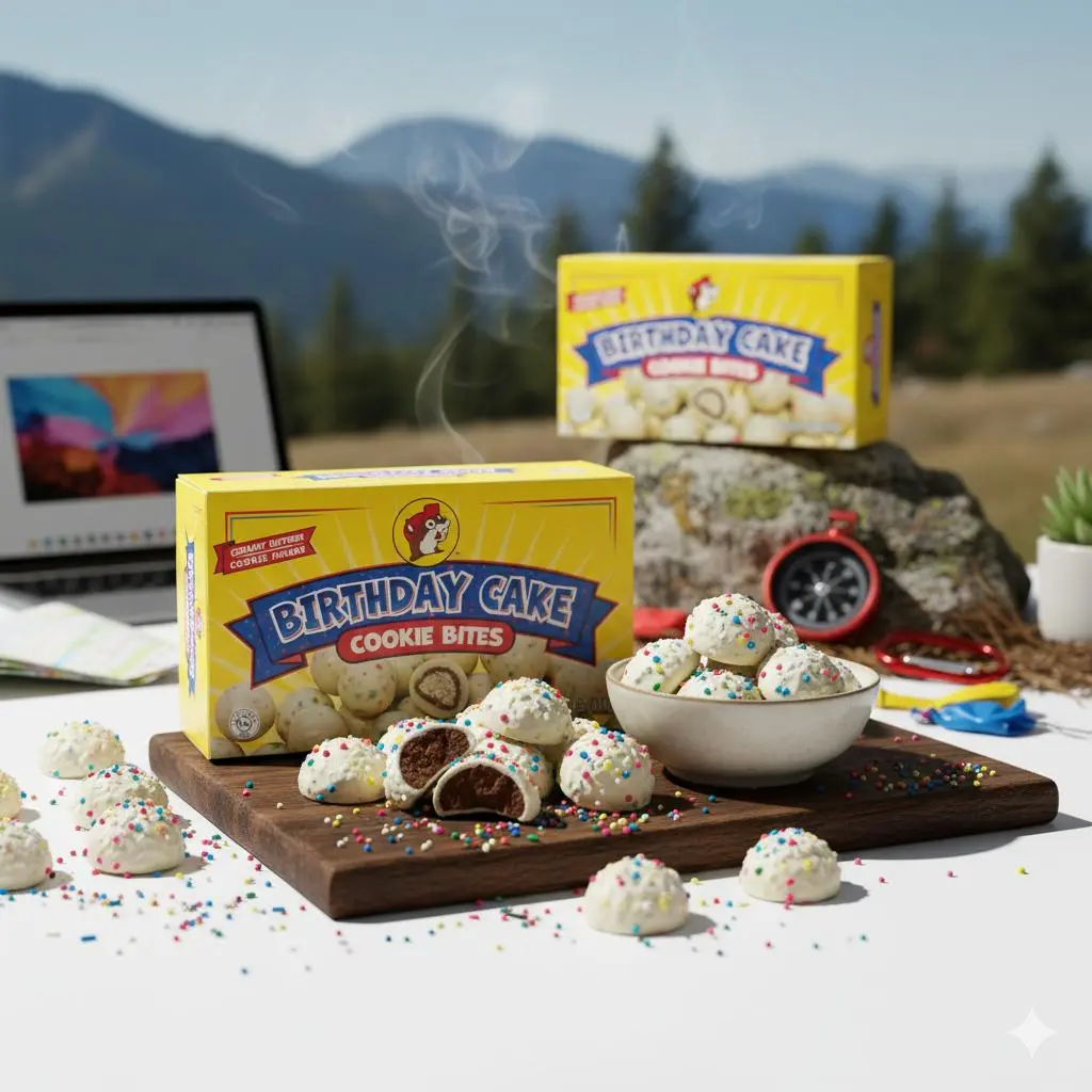 Buc-ee's Birthday Cake Cookie Bites - Classic Sweet Soft-Chewy Cookies with Colorful Sprinkles, Versatile Treat for Parties, Festive Snacks