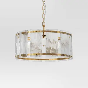 Glam Glass Ceiling Chandelier Brass - Threshold Glam Glass Ceiling Chandelier Brass - Threshold