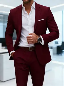 Men's Two-Piece Suit Set, Casual High-Quality Blazer and Pants, Suitable for All Seasons, Business, Party, Office Wear, Formal Wear