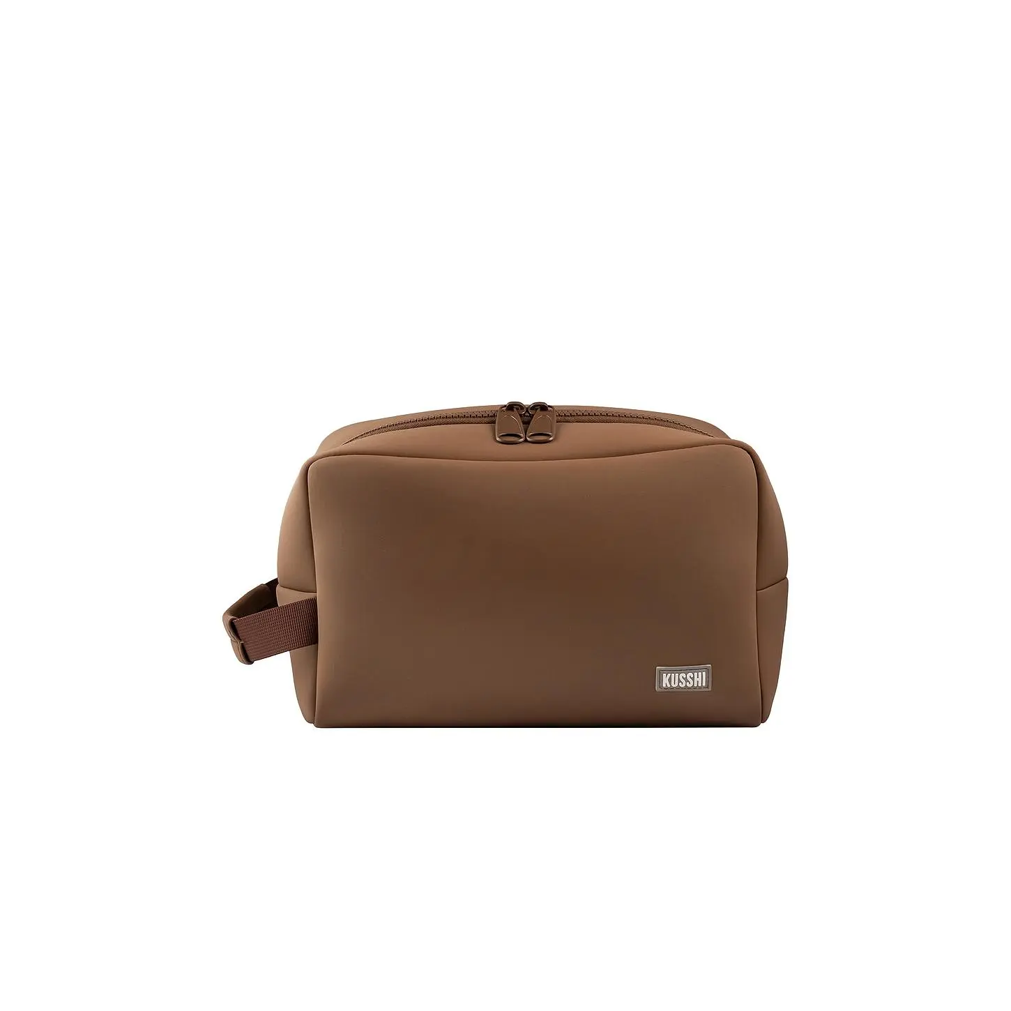 Kusshi Neoprene Dopp Kit in Chocolate & Pearl Blue