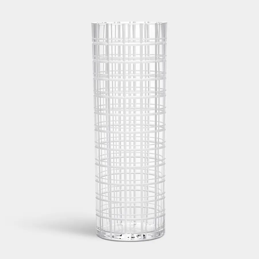 Cut In Number Checkered Vase Tall